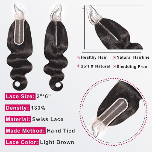 2x6 HD Lace Closure Body Wave – 100% Human Hair 3 2x6 HD Lace Closure Body Wave – 100% Human Hair - Image 2