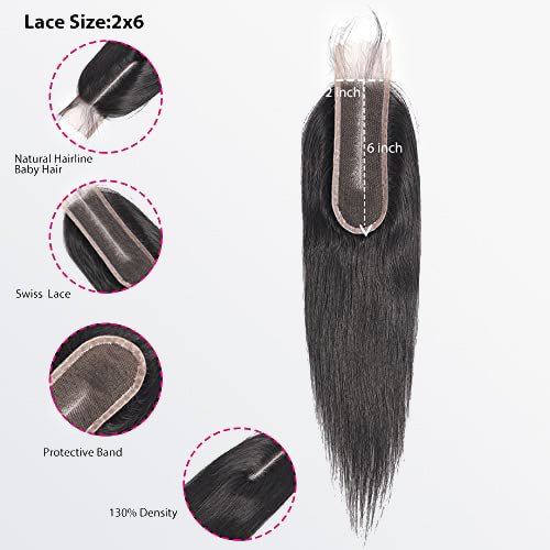 2x6 HD Lace Closure Straight – 100% Human Hair 6 2x6 HD Lace Closure Straight – 100% Human Hair - Image 5