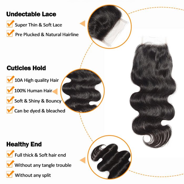 4.5x4.5 Body Wave Lace Closure – 100% Human Hair 6 4.5x4.5 Body Wave Lace Closure – 100% Human Hair - Image 5